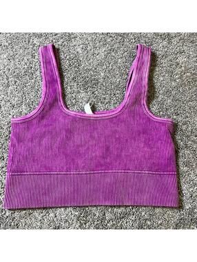 ZENANA Ribbed Purple Crop Top L/XL